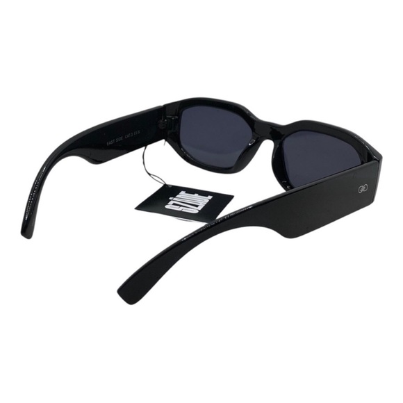 SZADE NIB East Side Black Ink Sustainable On Trend Rectangular Frame Sunglasses - Picture 4 of 8